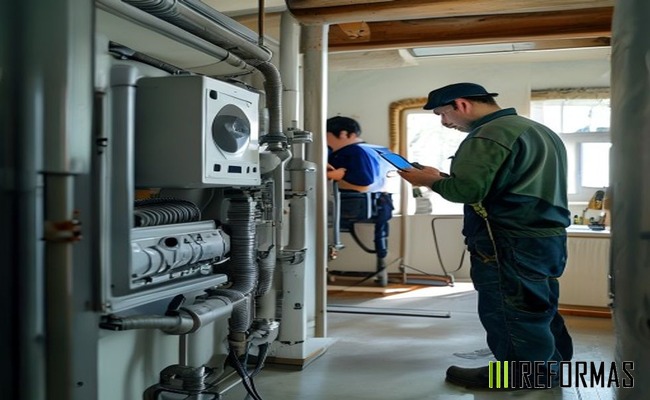 sala técnica de aerotermia en una vivienda