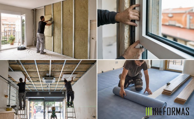 Instalación de suelo con mejora acústica Lámina acústica bajo pavimento en una reforma