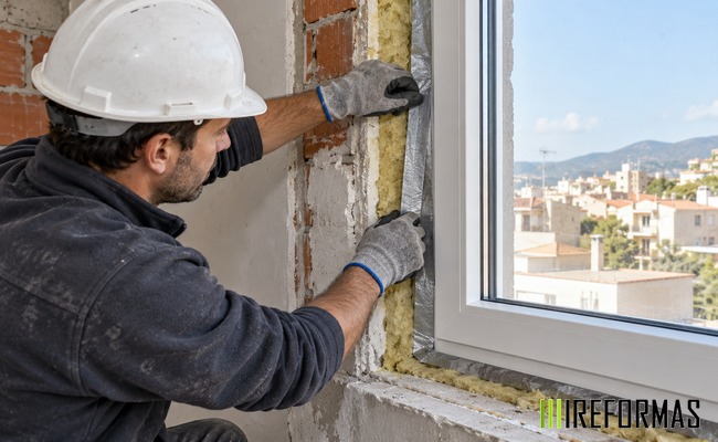 aislamiento del contorno de una ventana durante la reforma